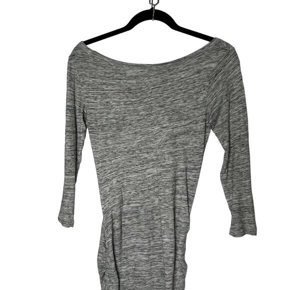 James Perse Gray Melange Short Casual Boat Neck Dress Skinny Heathered Size 0 - Picture 4 of 11